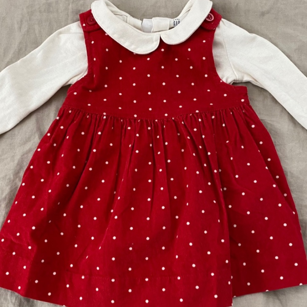 Gap corduroy dress and peter pan collar shirt